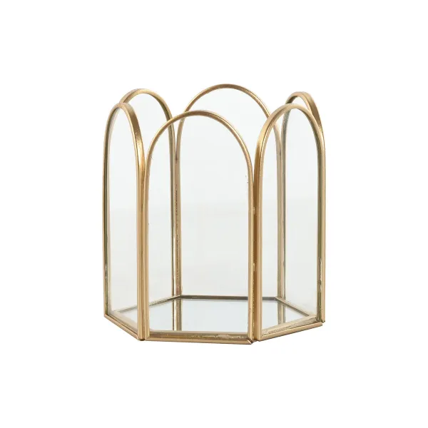 Jewelry box Home ESPRIT Golden Metal Crystal 9,2 X 8,2 X 9,5 cm