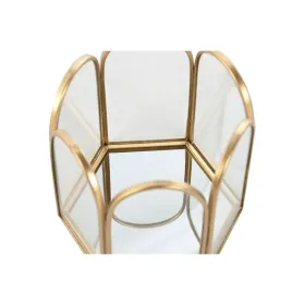 Шкатулка Home ESPRIT Позолоченный Металл Стеклянный 9,2 X 8,2 X 9,5 cm
