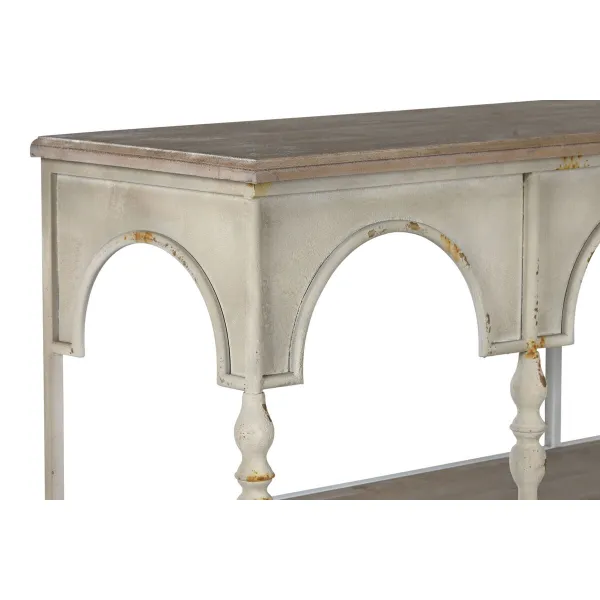 Plaukti Home ESPRIT Balts Dabisks Metāls 159 X 36,5 X 91 cm