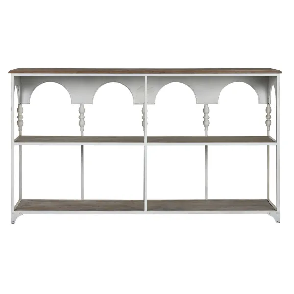 Plaukti Home ESPRIT Balts Dabisks Metāls 159 X 36,5 X 91 cm