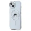 Karl Lagerfeld IML Metal Karl & Choupette Head MagSafe - Case for iPhone 15 (White)
