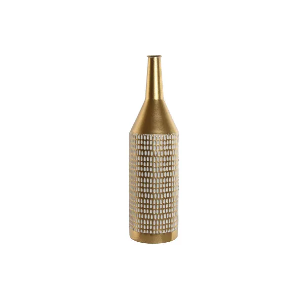 Maljakko Home ESPRIT Valkoinen Kullattu Metalli Moderni 14,5 x 14,5 x 55,5 cm