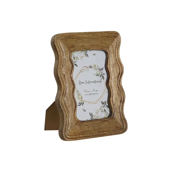 Kuvakehys Home ESPRIT Luonnollinen Mangopuu Aallot Kaupunki 16 x 2 x 21 cm