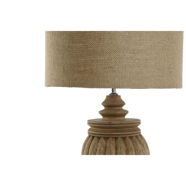 Galda lampa Home ESPRIT Dabisks Džuts Koks 50 W 220 V 41 x 41 x 76 cm
