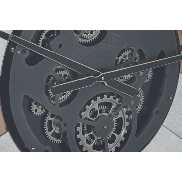 Sieninis laikrodis Home ESPRIT Juoda Auksinis Metalinis Stiklas Vintage 80 x 9,5 x 80 cm