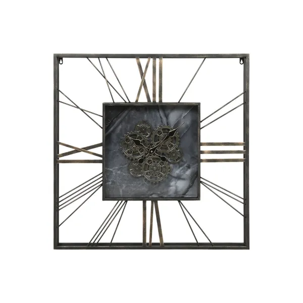 Настенное часы Home ESPRIT Чёрный Позолоченный Металл Стеклянный 80 x 8 x 80 cm