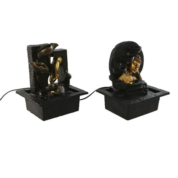 Dārza strūklaka Home ESPRIT Sveķi Buda Austrumniecisks 21 x 19 x 27 cm (2 gb.)
