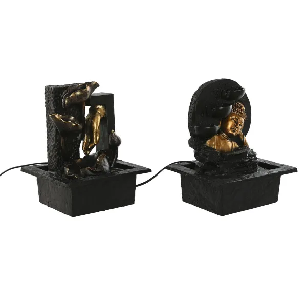 Garden fountain Home ESPRIT Hartsi Buddha Itämainen 21 x 19 x 27 cm (2 osaa)