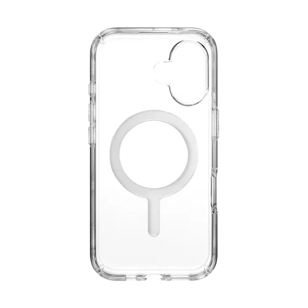 Speck Presidio Perfect-Clear MagSafe - iPhone 16 Case (Clear / Chrome Finish / Serene Silver)