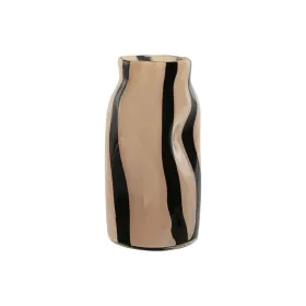 Vāze Home ESPRIT Melns Krēmkrāsa Stikls Moderns 15 x 15 x 29,2 cm
