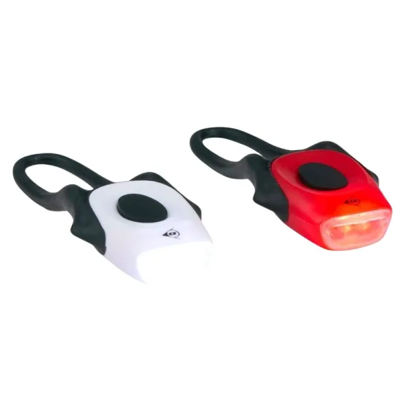 Dunlop - Set of Silicone Bicycle Lights Front and Rear LED