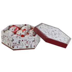 Joulupallot Home ESPRIT Valkoinen Punainen PVC (7 osaa)