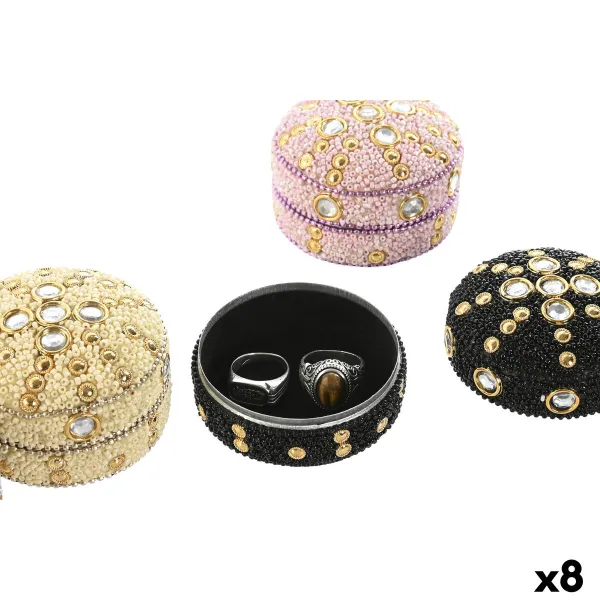 Dėžutė Home ESPRIT Geltona Mėlyna Oranžinė Rožinė Aliuminis 7,5 x 7,5 x 5 cm (8 vnt.)