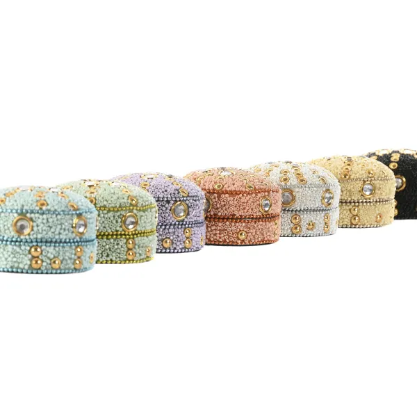 Dėžutė Home ESPRIT Geltona Mėlyna Oranžinė Rožinė Aliuminis 7,5 x 7,5 x 5 cm (8 vnt.)