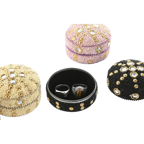 Dėžutė Home ESPRIT Geltona Mėlyna Oranžinė Rožinė Aliuminis 7,5 x 7,5 x 5 cm (8 vnt.)