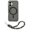 Guess IML Glitter With Pearl Strap MagSafe - Case for iPhone 16 (Black)