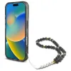 Guess IML Glitter With Pearl Strap MagSafe - Case for iPhone 16 (Black)