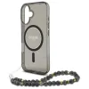 Guess IML Glitter With Pearl Strap MagSafe - Case for iPhone 16 (Black)