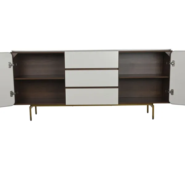 Sideboard Home ESPRIT White Brown Golden Wood MDF Wood 183 X 41,5 X 80 cm