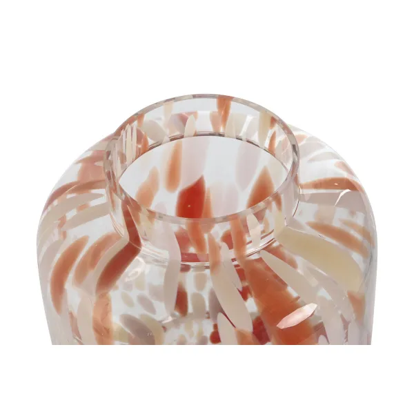 Vaza Home ESPRIT Kreminė Degtas molis Stiklas Šiuolaikiškas 15 x 15 x 21 cm