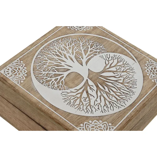 Korurasia Home ESPRIT Valkoinen Luonnollinen Mangopuu 18 x 18 x 9 cm (2 Kappaletta)