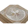 Шкатулка Home ESPRIT Белый Натуральный Древесина манго 18 x 18 x 9 cm (2 Предметы)