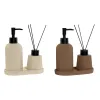 Bath Set Home ESPRIT Cream Terracotta ABS Dolomite 17 x 9 x 2 cm 3 Pieces (2 Units)