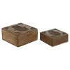 Jewelry box Home ESPRIT Natural Mango wood 18 x 18 x 9 cm (2 Pieces)