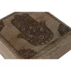 Jewelry box Home ESPRIT Natural Mango wood 18 x 18 x 9 cm (2 Pieces)