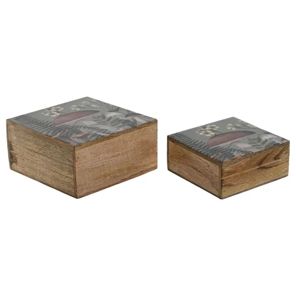 Korurasia Home ESPRIT Sininen Luonnollinen Mangopuu 18 x 18 x 9 cm (2 Kappaletta)