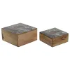 Korurasia Home ESPRIT Sininen Luonnollinen Mangopuu 18 x 18 x 9 cm (2 Kappaletta)