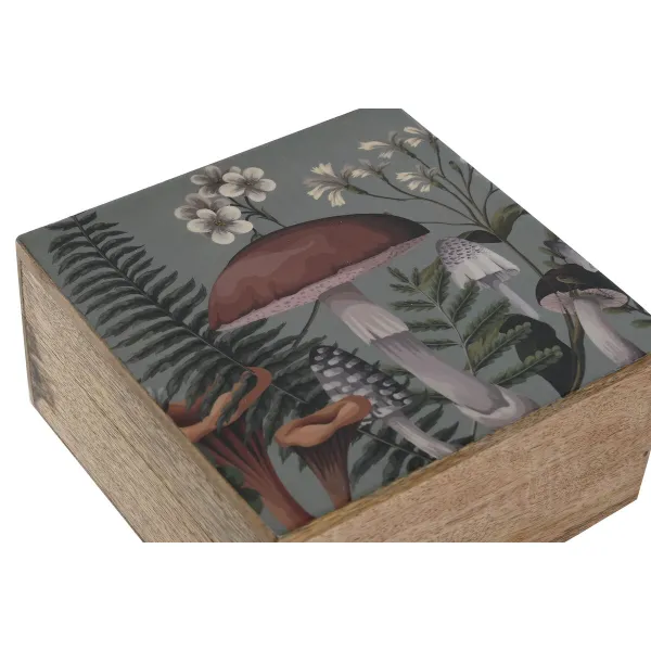 Lādīte Home ESPRIT Zils Dabisks Mango koks 18 x 18 x 9 cm (2 Daudzums)