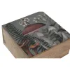 Jewelry box Home ESPRIT Blue Natural Mango wood 18 x 18 x 9 cm (2 Pieces)