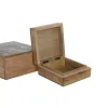 Korurasia Home ESPRIT Sininen Luonnollinen Mangopuu 18 x 18 x 9 cm (2 Kappaletta)