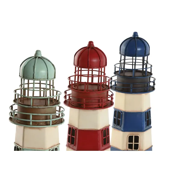 Dekoratīvās figūriņas Home ESPRIT Zils Sarkans Krēmkrāsa Debesu zils 13 x 13 x 32 cm (3 gb.)