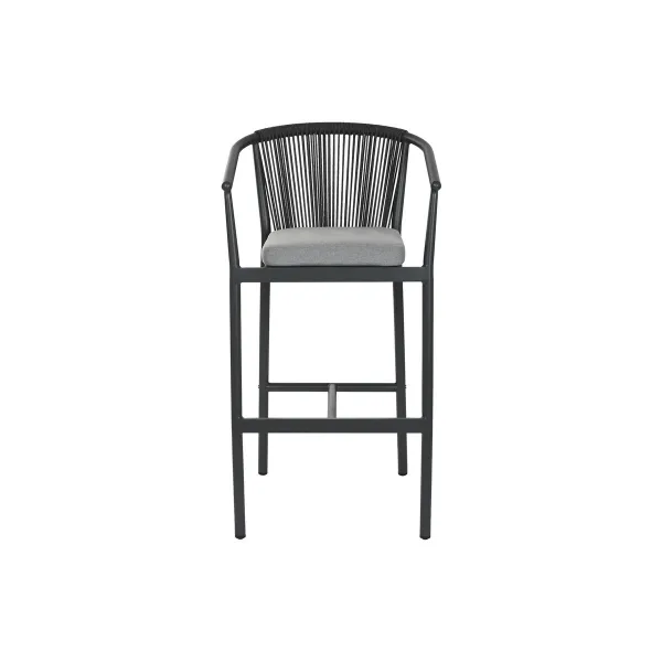 Stool Home ESPRIT Aluminium synthetic rattan 57 x 61 x 108 cm