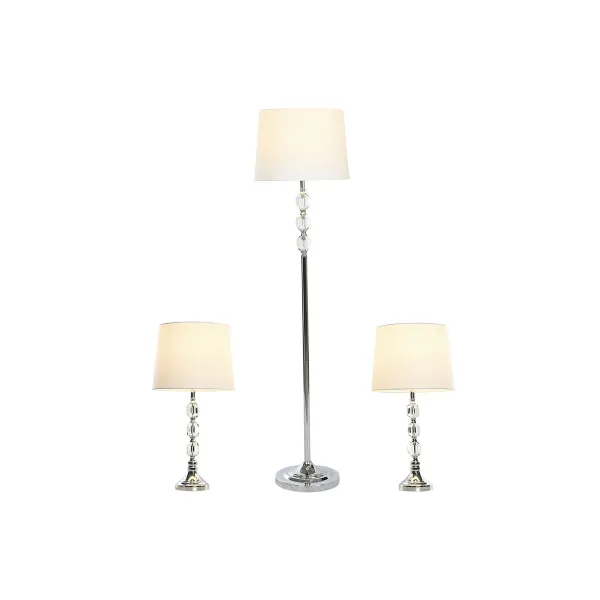 Напольный светильник Home ESPRIT Белый Серебристый 50 W 220 V 35 x 35 x 150 cm (3 Предметы)