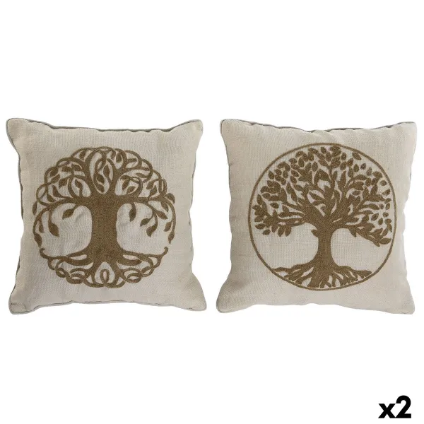 Pagalvėlė Home ESPRIT Balta Natūralus Medis Romantiškas 45 x 15 x 45 cm (2 vnt.)