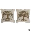 Tyyny Home ESPRIT Valkoinen Luonnollinen Puut Romanttinen 45 x 15 x 45 cm (2 osaa)