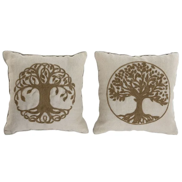 Подушка Home ESPRIT Белый Натуральный Дерево романтик 45 x 15 x 45 cm (2 штук)