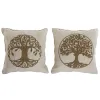 spilvens Home ESPRIT Balts Dabisks Koks Romantiski 45 x 15 x 45 cm (2 gb.)