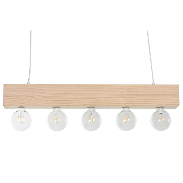 Ceiling Light Home ESPRIT White Black Light brown Wood 50 W 80 x 10 x 30 cm