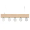 Pakabinamas apšvietimas Home ESPRIT Balta Juoda Šviesiai rudas Medžio 50 W 80 x 10 x 30 cm