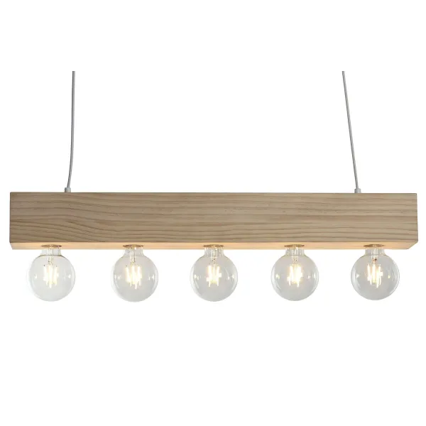 Pakabinamas apšvietimas Home ESPRIT Balta Juoda Šviesiai rudas Medžio 50 W 80 x 10 x 30 cm