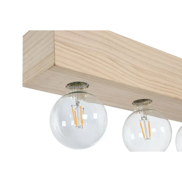 Ceiling Light Home ESPRIT White Black Light brown Wood 50 W 80 x 10 x 30 cm