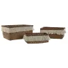 Набор корзин Home ESPRIT Натуральное волокно Boho Изношенный 23 x 17 x 10 cm