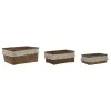 Набор корзин Home ESPRIT Натуральное волокно Boho Изношенный 23 x 17 x 10 cm