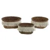 Набор корзин Home ESPRIT Натуральное волокно Boho Изношенный 16 x 16 x 6 cm