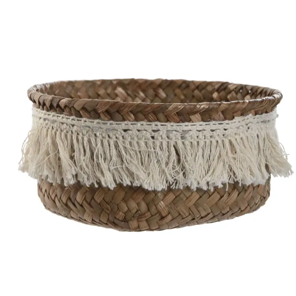 Набор корзин Home ESPRIT Натуральное волокно Boho Изношенный 16 x 16 x 6 cm