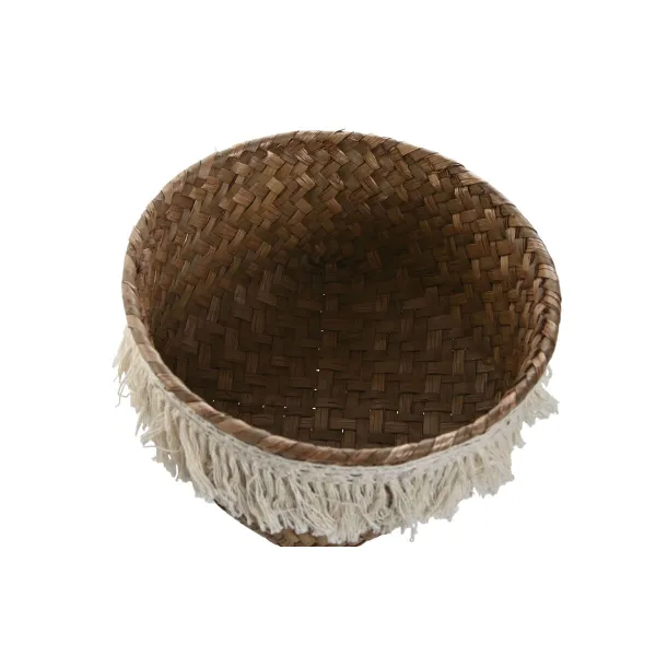Набор корзин Home ESPRIT Натуральное волокно Boho Изношенный 16 x 16 x 6 cm